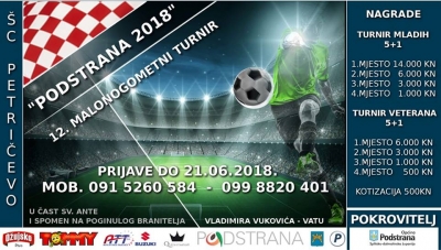 Raspored utakmica za 12. malonogometni turnir "Podstrana 2018"