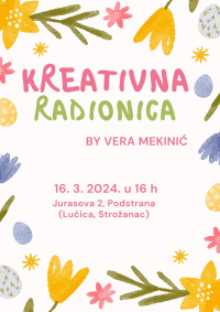 Kreativna radionica, ovu subotu 16. ožujka