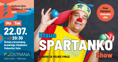 Kulturno ljeto, večeras Klaun Spartanko show