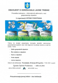 JAVNA TRIBINA Prezentacija koncepta ekološki zasnovanog gospodarenja otpadom
